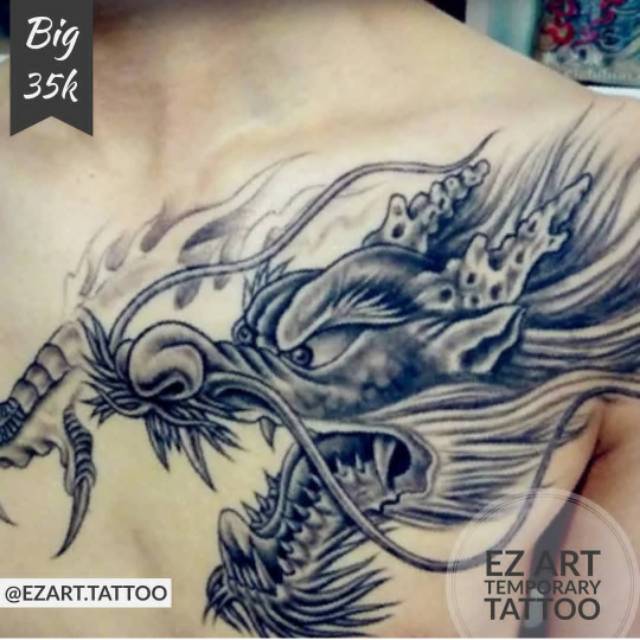 Big Size Naga Dragon Keren Temporary Tattoo Tato Temporer Fashion Premium Shopee Indonesia