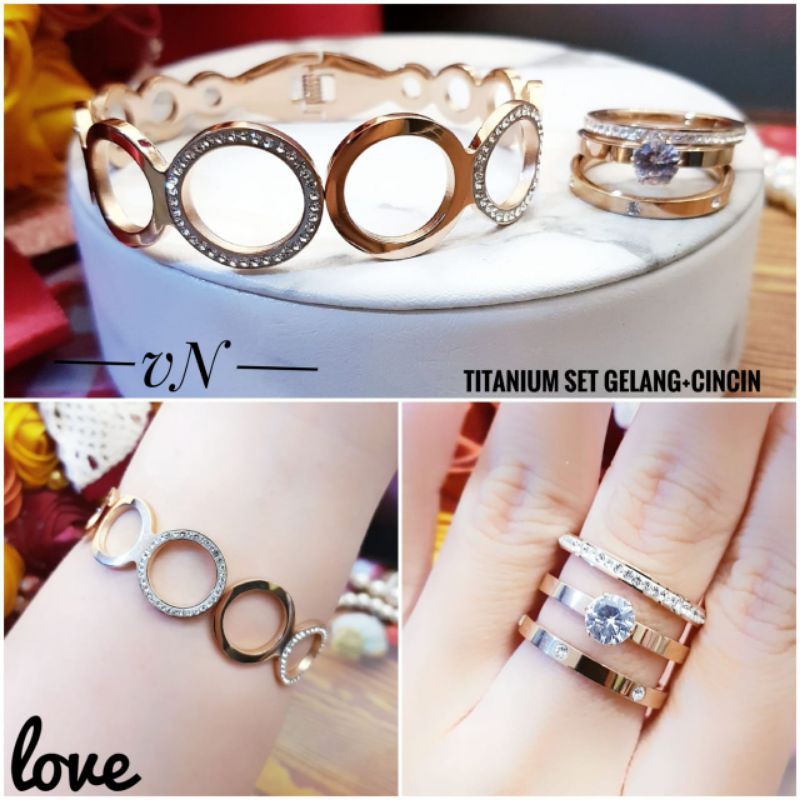 Titanium gelang dan cincin 2715m