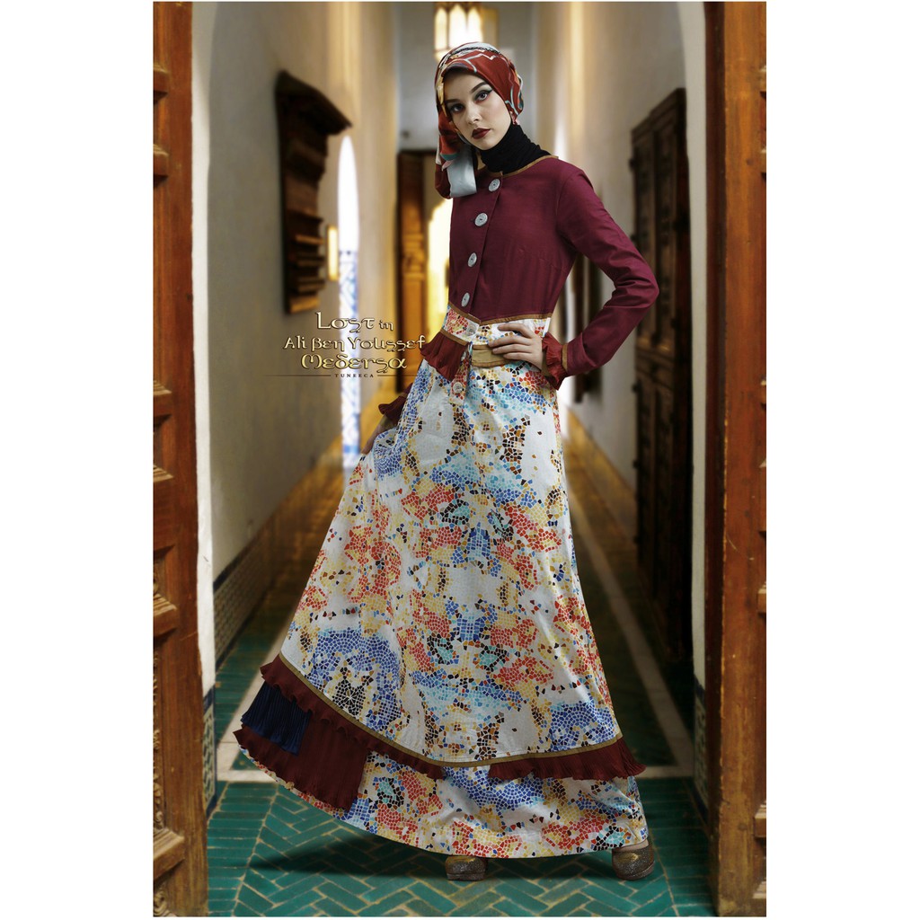 Gamis Tuneeca  T-0818064  Gamis Dress muslimah Trendy Branded kekinian original (PROMO)
