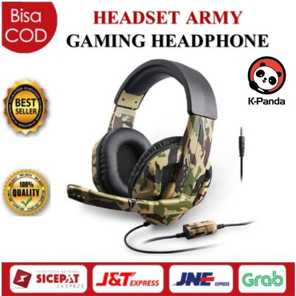 Gaming Headphone Headset Army Camouflage PC PS4 Power Bass OIVO