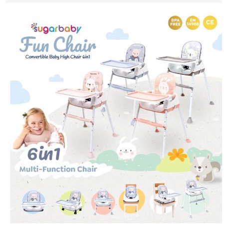 SUGARBABY MY CHAIR / FUN CHAIR 6in1 / Kursi Makan Bayi sugarbaby booster seat sugar baby