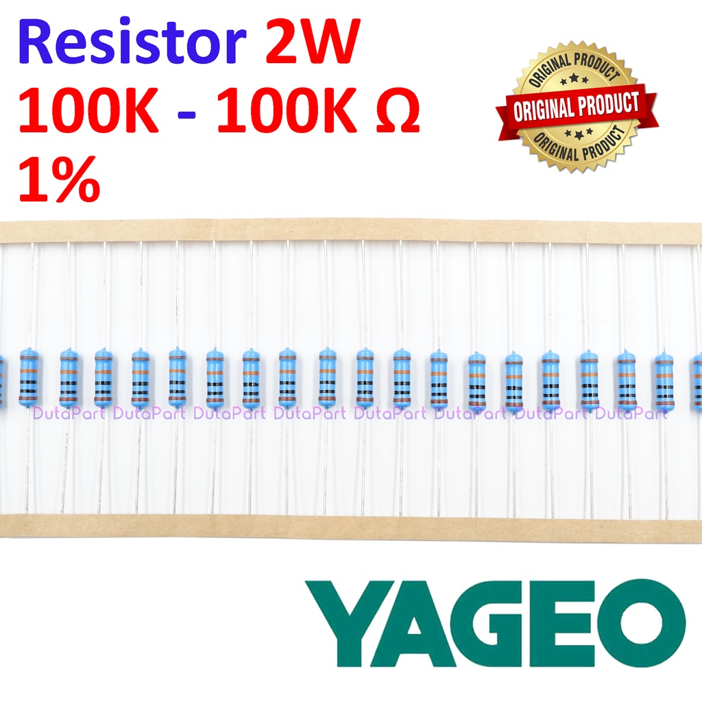 Resistor 100K Ohm 2 Watt 1% ORIGINAL YAGEO 2W Metal Film HIGH QUALITY