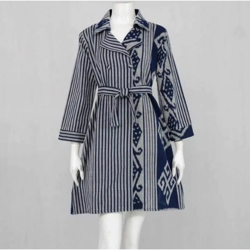 Dress tenun jepara ikat aktif baju tenun jepara DTB53