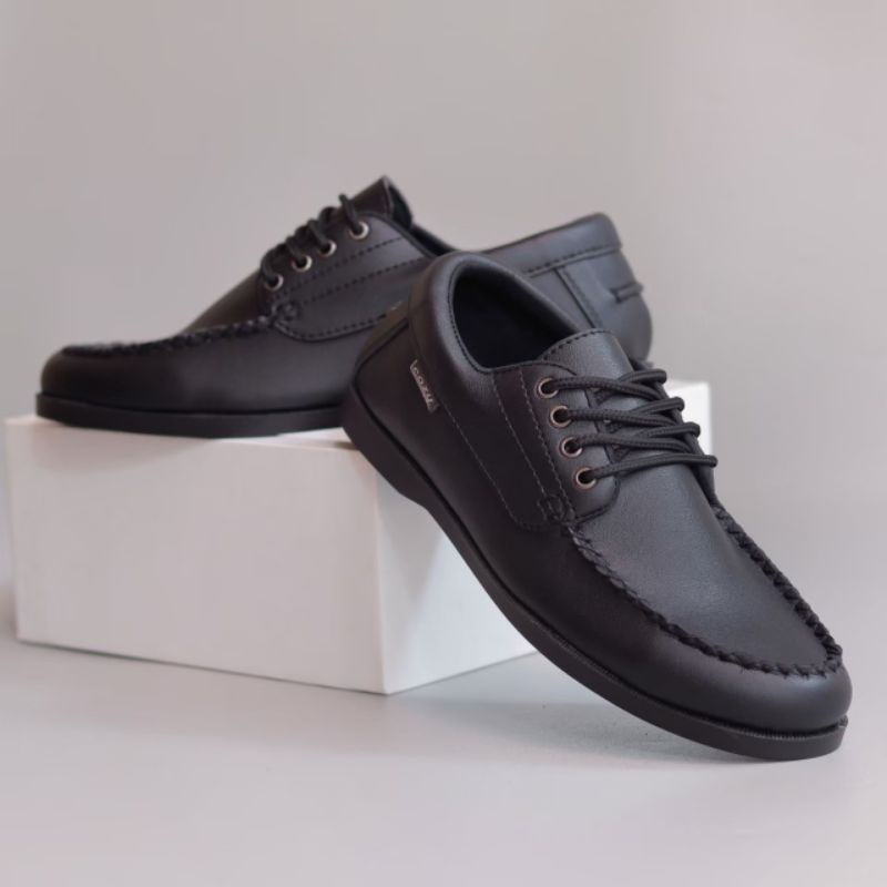 Xshoesbdg.id x Monza Sepatu Formal Pria Pantofel Hitam Kerja Santai Kondangan Main Hitam Coklat