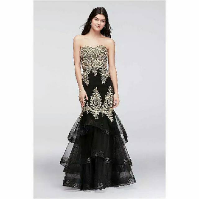 Gold n black gaun pesta