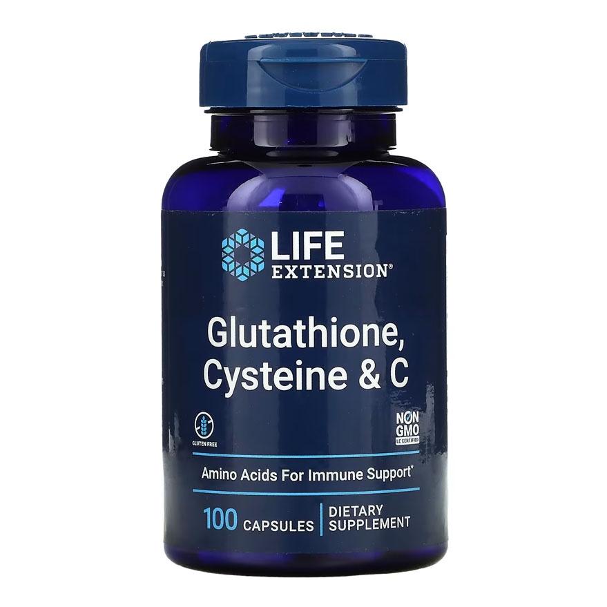 Life Extension Glutathione Cysteine &amp; C 100 Capsules Daya Tahan Tubuh ORI USA