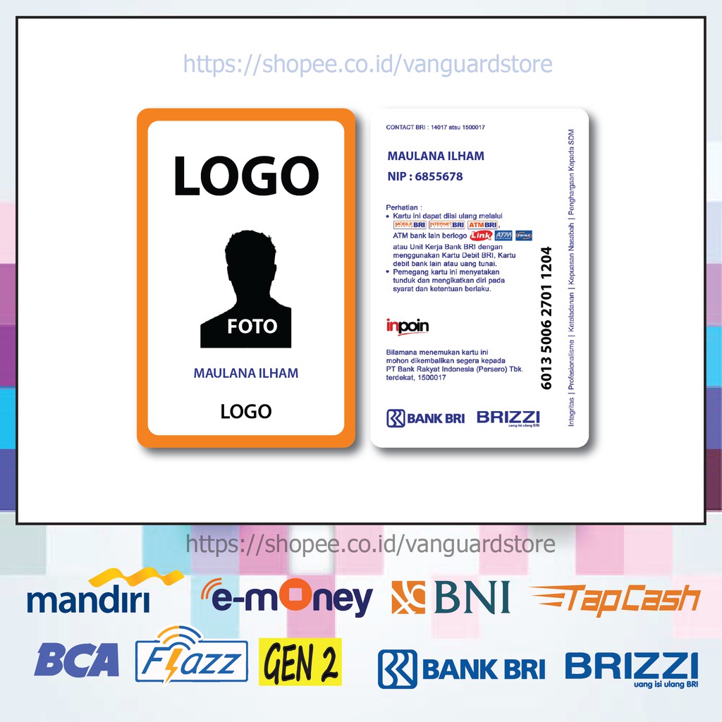 KARTU E MONEY E TOLL ID CARD LIS JINGGA BRI 5 EMONEY MANDIRI FLAZZ BCA TAPCASH BRIZZI BRI-2 SISI