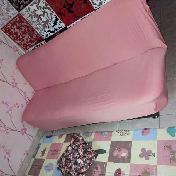 Sarung Cover Sofa Bed Polos Size M Interior Rumah Funiture Penutup Kulit Keren Terbaru