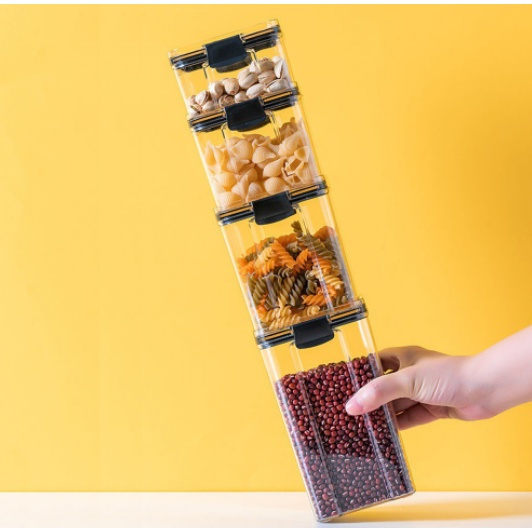 TERMURAH!!!  Toples Kotak Snack Kedap Udara Penyimpanan Bening Cereal Kontainer Makanan Food Storage Jar Container