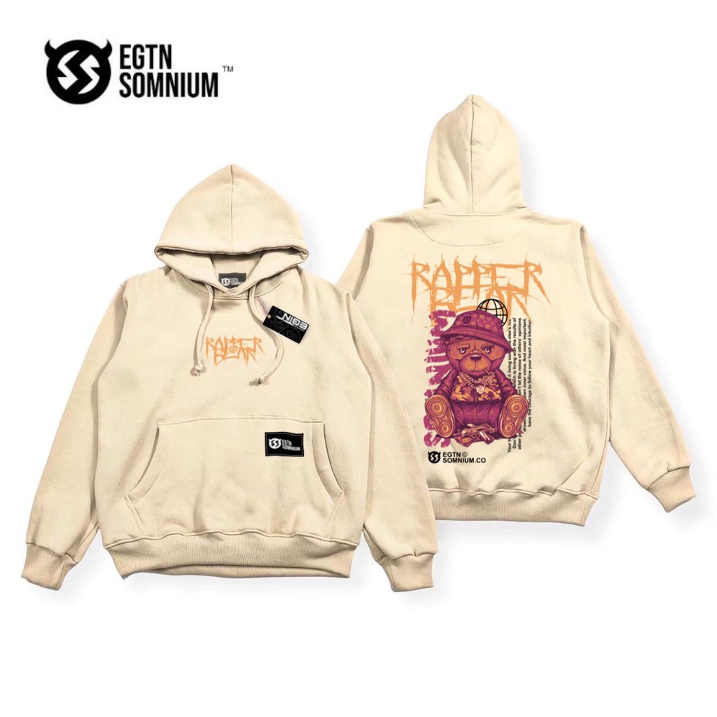 Switer Hoodie Cream Pria Keren Jaket Hodie Jumper Warna Crem Motif Fullprint Sweater Hudie Cowok Distro Krem Sweatshirt