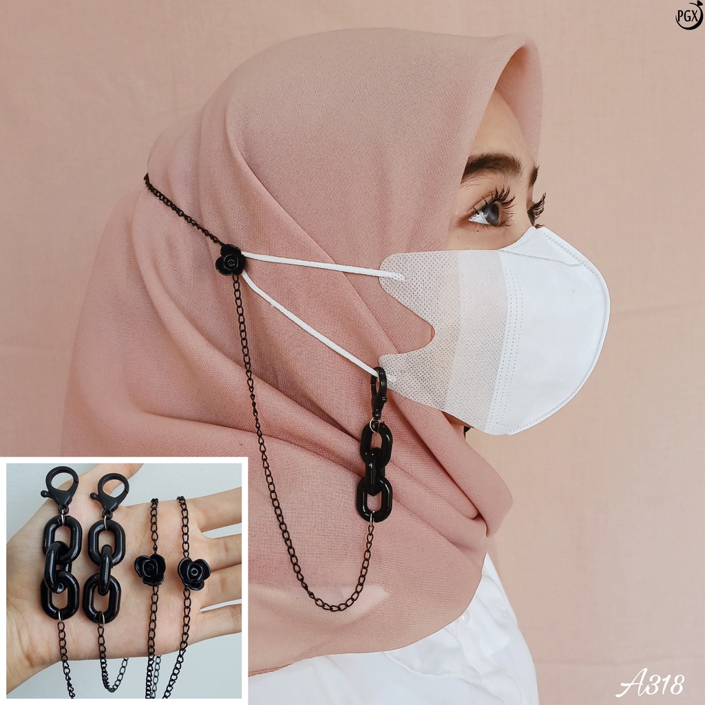 PGX Strap Masker 2in1 Konektor Headloop Tali Masker Kalung Masker Rantai Aksesoris Fashion - A318