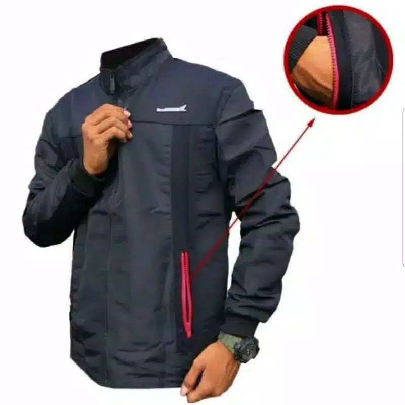 JAKET HONDA VARIO ORI AHM PREMIUM SEMI JAS HITAM TEBAL & ADEM SIZE XL