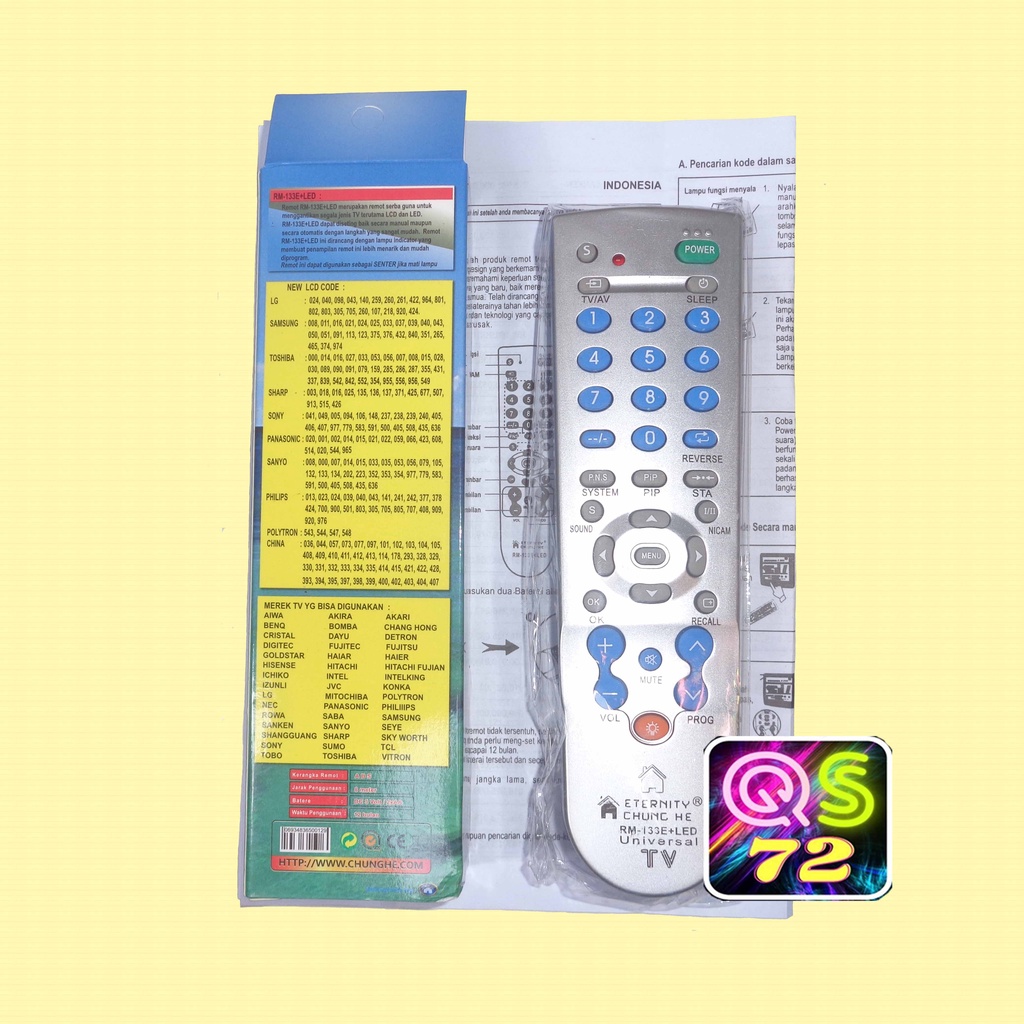 Jual Remote Tv Universal Chung He Rm133E+Led Shopee Indonesia