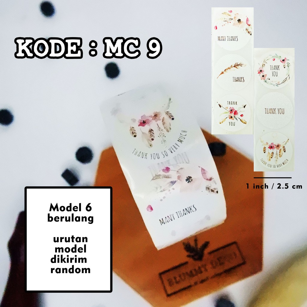 [Monochrome] Stiker Thank You Stiker Packing Stiker Terima Kasih Stiker Segel Packaging-MC 9