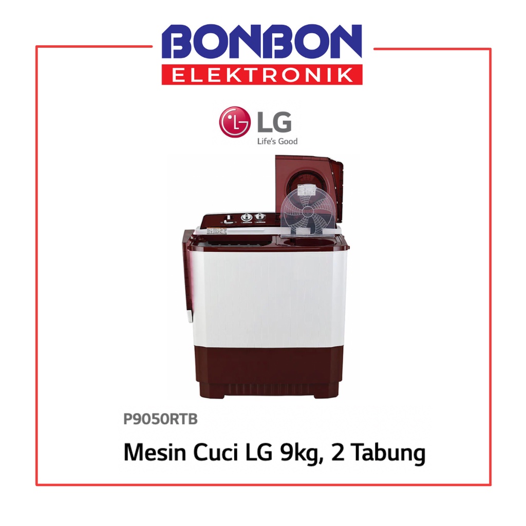 LG Mesin Cuci 2 Tabung 9KG P9050RTB / P 9050RTB / P 9050 RTB 9 KG