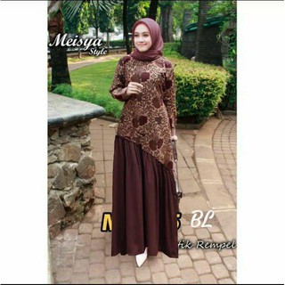  GAMIS  BATIK  TERBARU GAMIS  MEISYA STYLE BATIK  REMPEL MIRING 