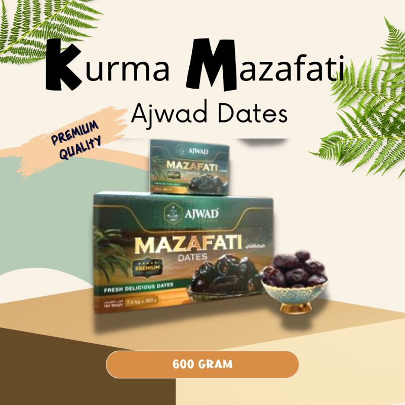 

Kurma Mazafati/kurma anggur bam Ajwad Dates Premium 600gram
