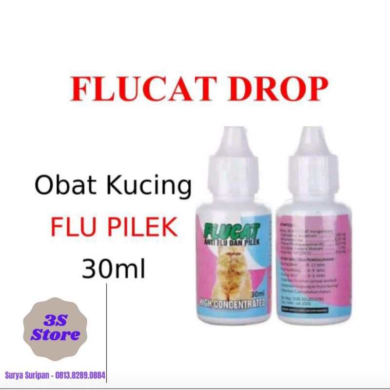 Flu Cat 30ml, Obat Flu & Pilek Kucing, Antibiotik Kucing, Cat Flu.