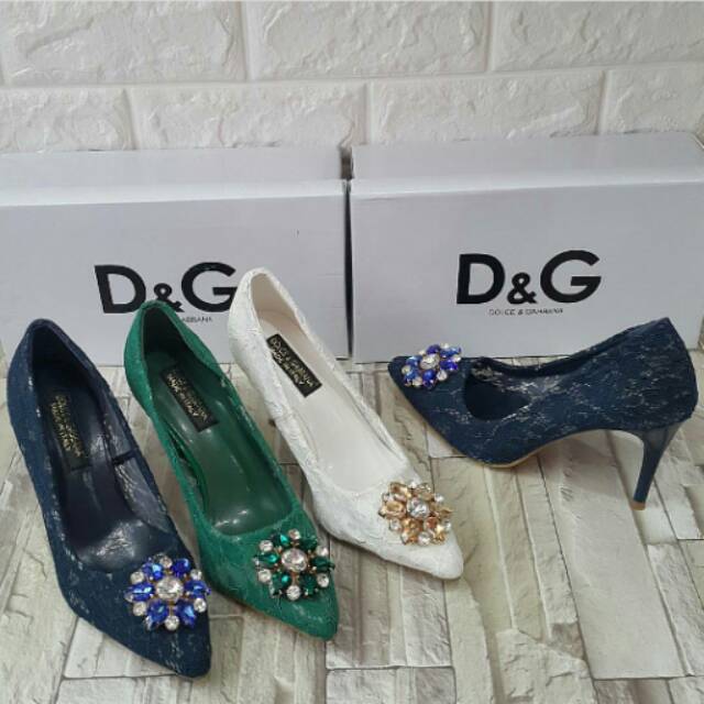SEPATU WANITA HIGH HEEL DOLCE GABBANA  / DOLCE BROKAT HEELS IMPORT