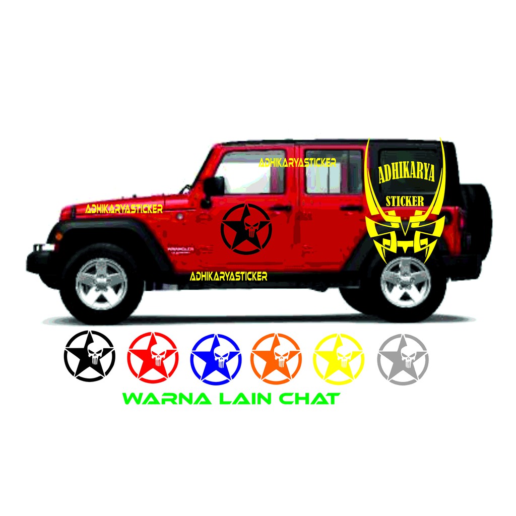 Jual Sticker Mobil Jeep Stiker Mobil Logo Jeep Tengkorak Stiker Keren ...