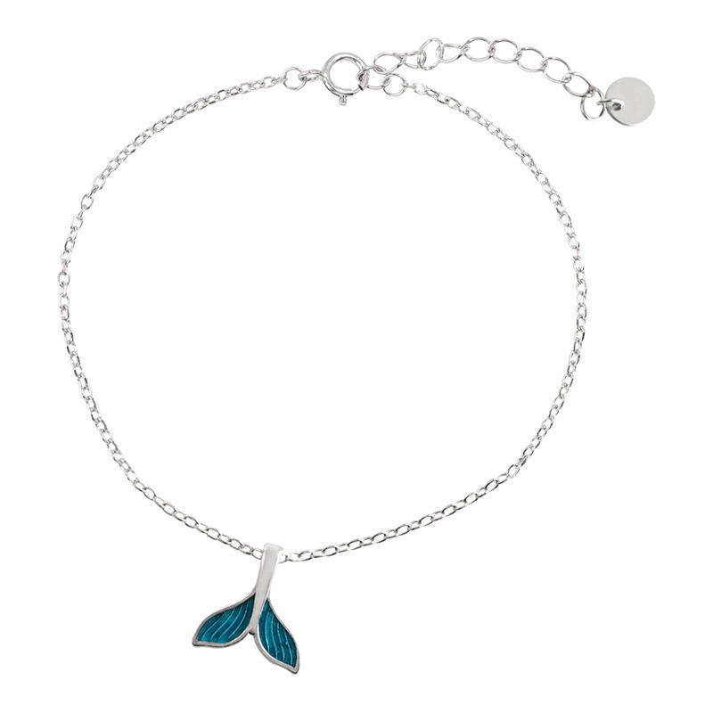 Xj-simple and dreamy blue mermaid anklet Sen series Gelang Kaki Pacar Mahasiswa Gadis fishtail mini Lucu 210807