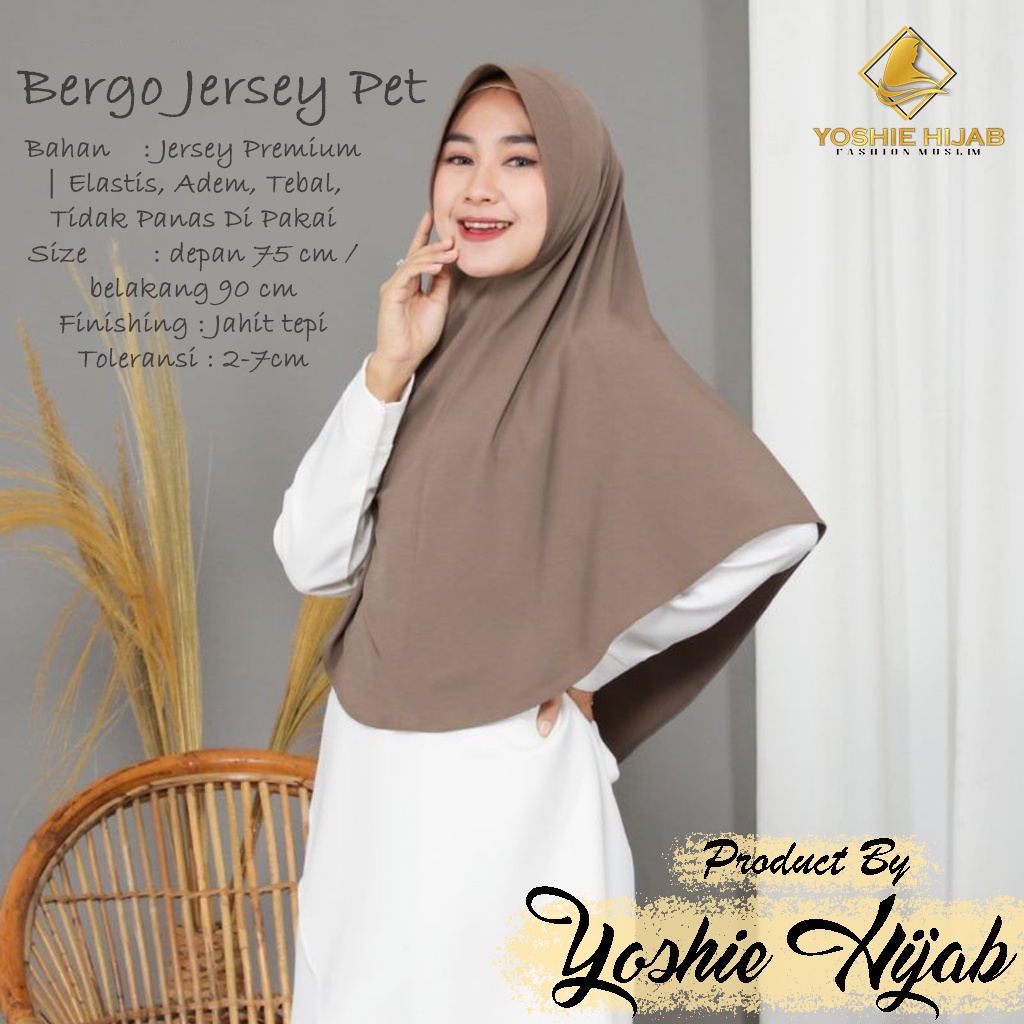 Jilbab Instan Jersey Jumbo Premium Kerudung Bergo Jersey Pet