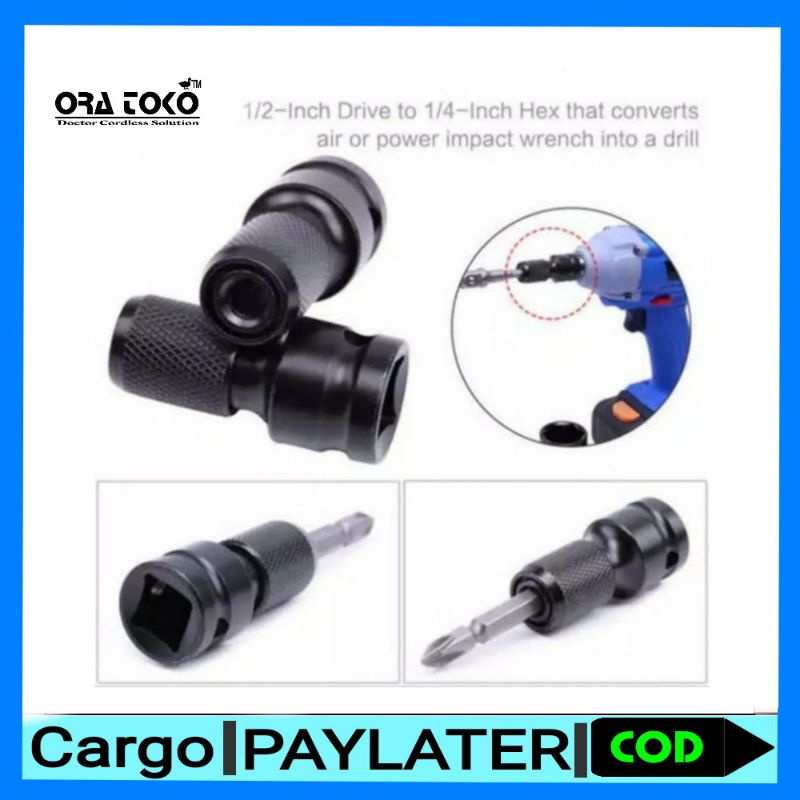Converter adapter impact wrench Nagawa 1/2" ke 1/4 impact driver mata obeng hex Nagawa