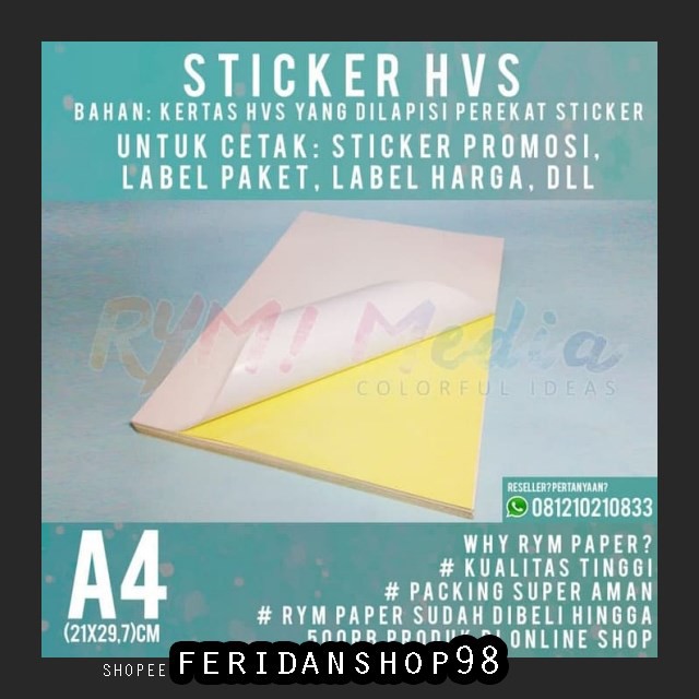 

FS1048 STIKER KERTAS STICKER HVS ATK A4 1 RIM 500 LEMBAR BY FERIDANSHOP98