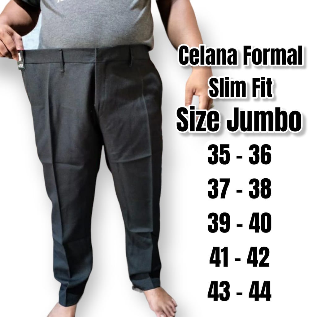 Celana kantor pria Celana jumbo slimfit bahan woll (39 - 44)