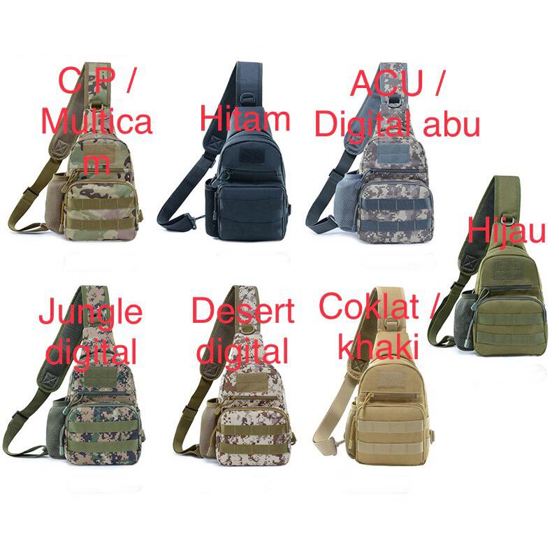 Tas Selempang Tactical Dengan Tempat Botol Slempang Army