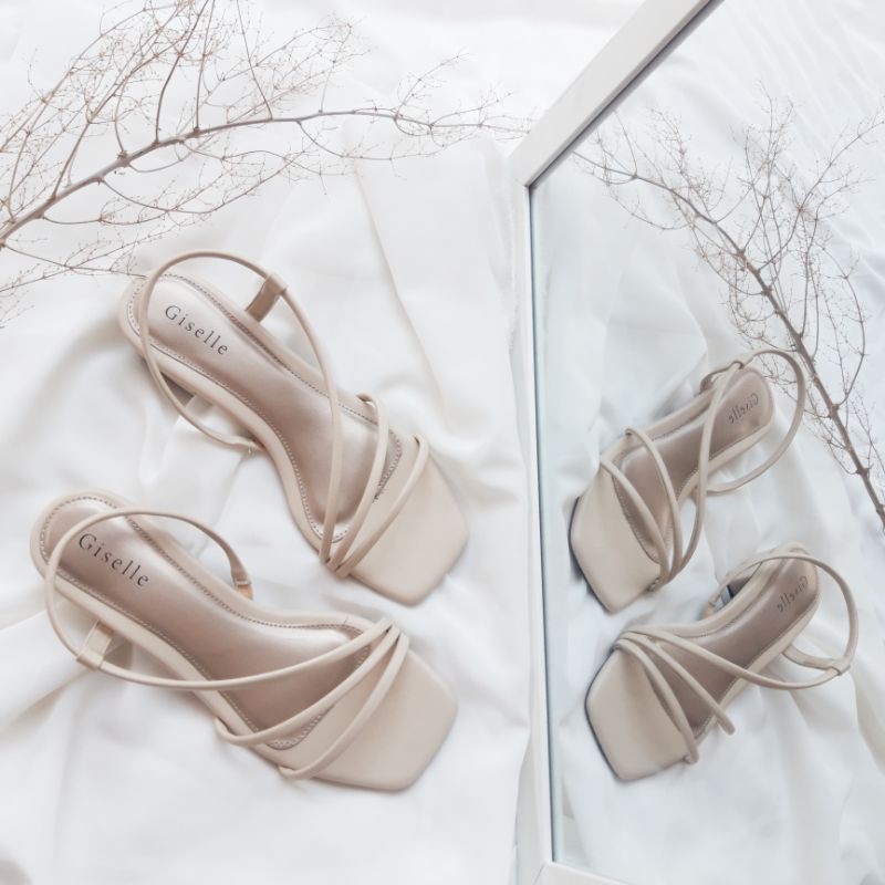 Giselle Colls - Camille Cream Sandal Heels Wanita 3 cm-1