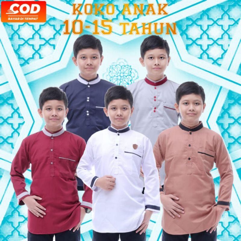 Baju Koko Kurta Anak Lengan Panjang Terbaru / Koko Anak Sd-Smp