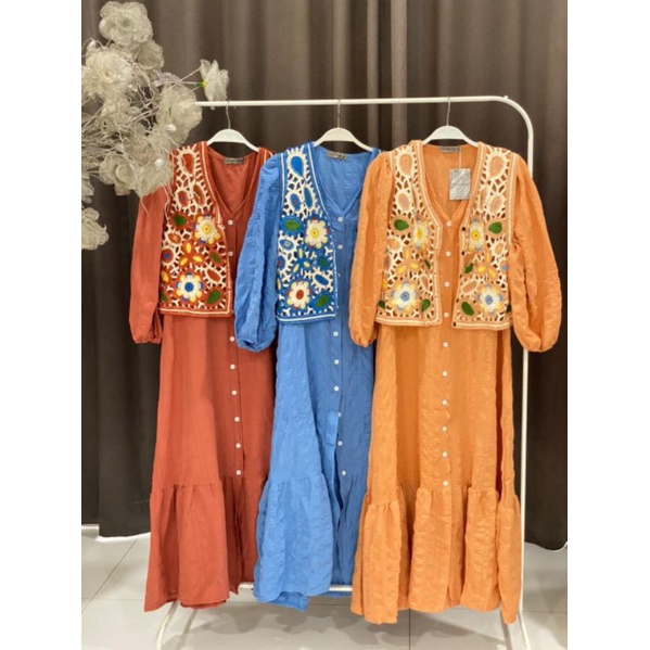 gamis Rompi kancing vivorie/dress Rompi vivorie /gamis vest vivorie/dress  vivorie