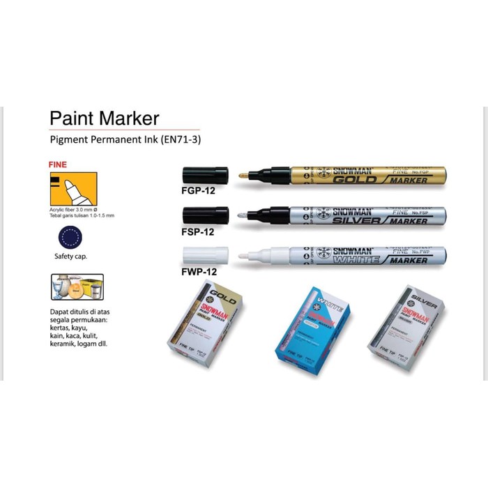 

Spidol Permanen Paint Marker Snowman Kecil FGP / FSP / FWP