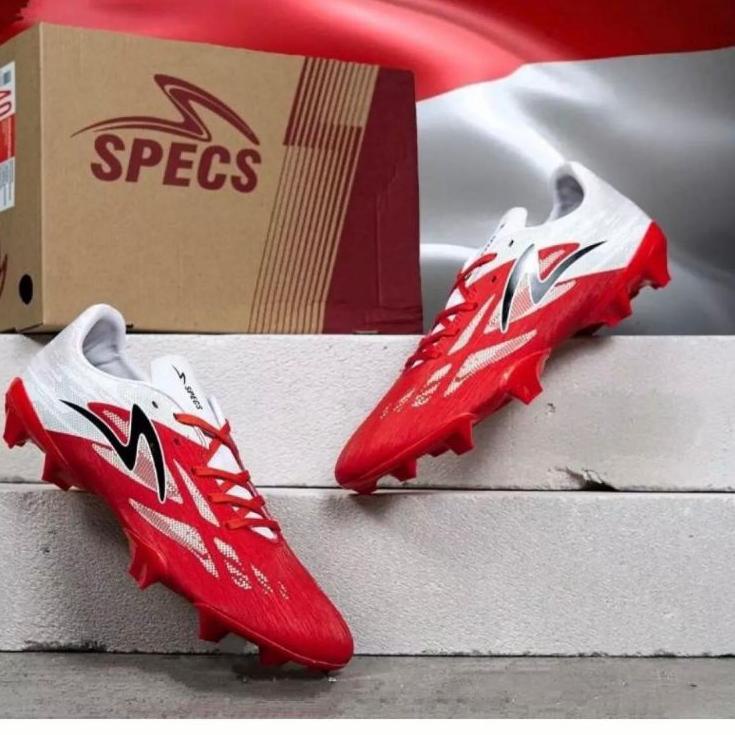SEPATU BOLA SPECS Accelerator lightspeed Garuda ALFHA Merah Putih Red White [MTR.20Au22e]