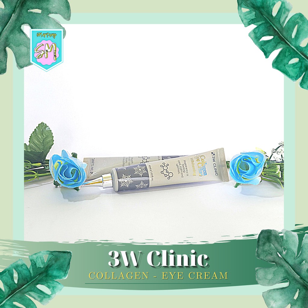 3W Clinic Collagen Eye Cream Whitening 40ML - Krim Kolagen Mata Panda dan Anti Aging Korea