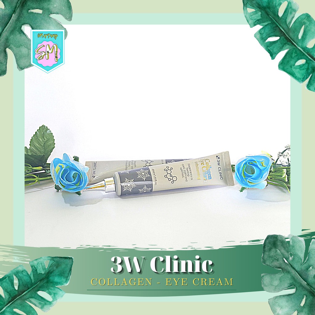 3W Clinic Collagen Eye Cream Whitening 40ML - Krim Kolagen Mata Panda dan Anti Aging Korea