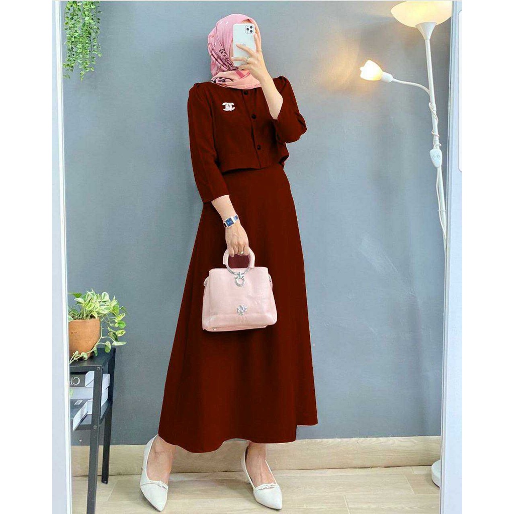Dress Soraya Set/Gamis Fashion Muslim/Kekinian/