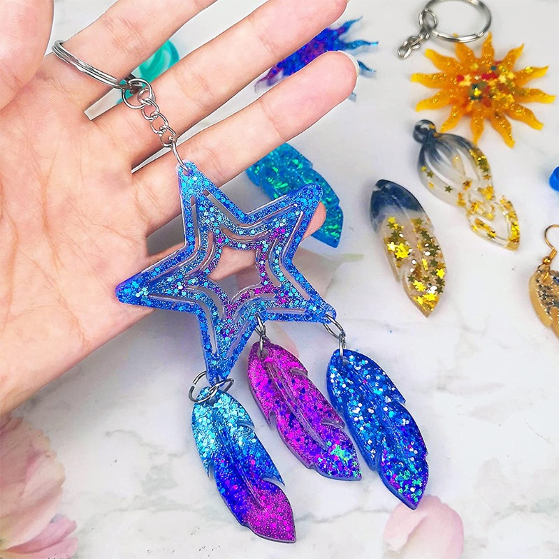 Siy 1 Set Cetakan Resin Epoksi Bentuk Dream Catcher Bahan Silikon Untuk Gantungan Kunci / Perhiasan Diy