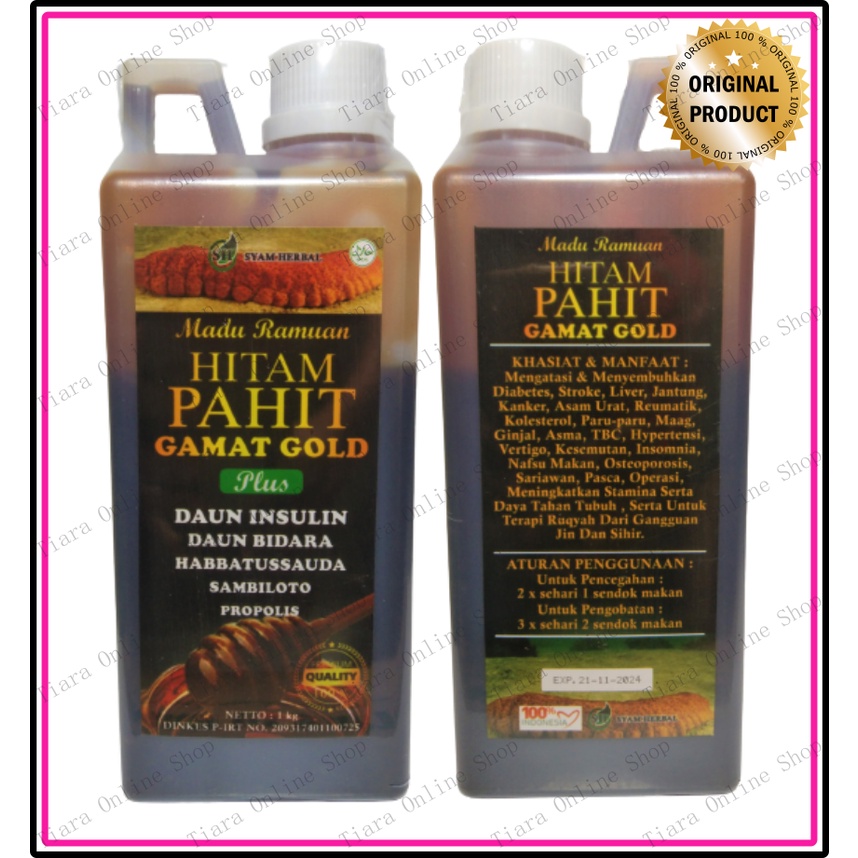 MADU Hitam Pahit  GAMAT GOLD Plus Sambiloto Propolis1000 dan 500 gram Original