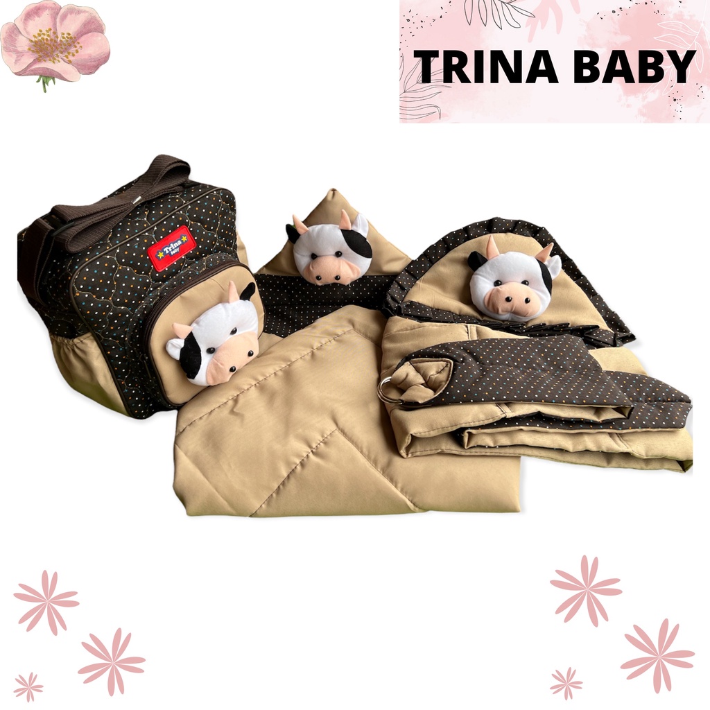 Set Gendongan Tas kecil dan selimut 3 in 1 boneka sapi terbaru dan termurah