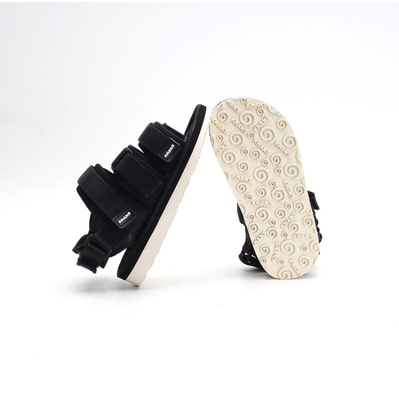 KHANS - Sandal Gunung Anak casual laki laki perempuan  - Rich White Black original