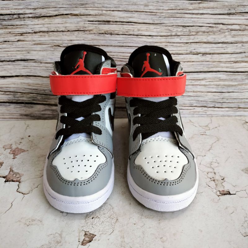 SEPATU JORDAN ANAK GREY RED PREMIUM HIGH QUALITY SEPATU ANAK JORDAN