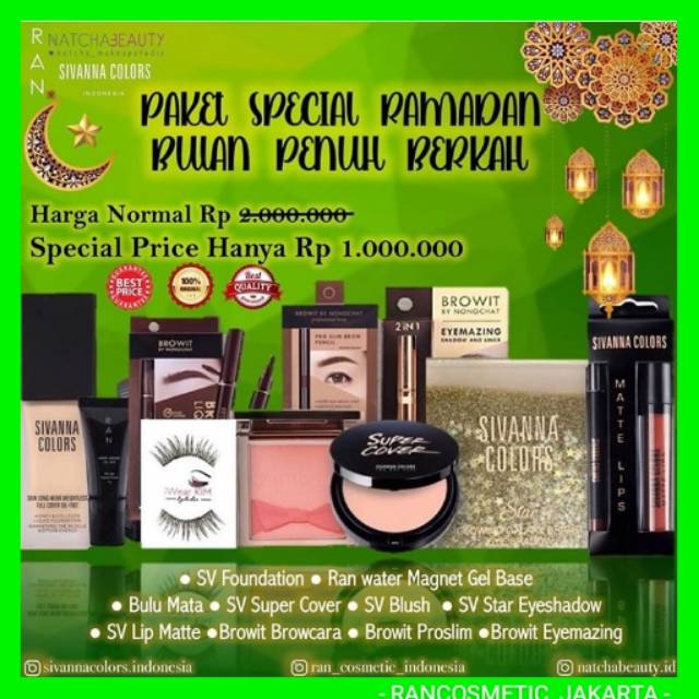 PAKET PROMO SPESIAL RAMADHAN 2020 HANYA 1 JUTA AJA RAN COSMETIC INDONESIA SIVANNA PALING LARIS