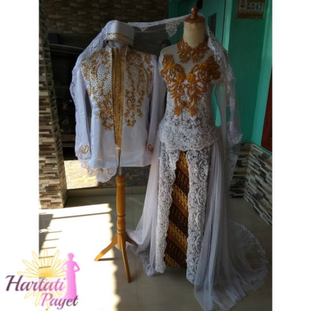 (Ready dan PO) Kebaya Akad 1set dan Beskap / Basofi dan Gaun Pengantin