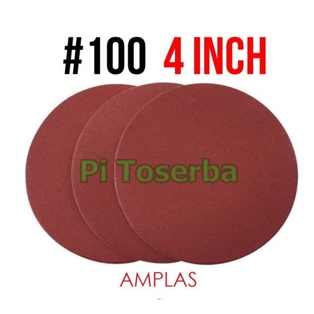Amplas Bulat Grit #100 Amplas Tempel 4 Inchi Grid A100 4&quot; inch