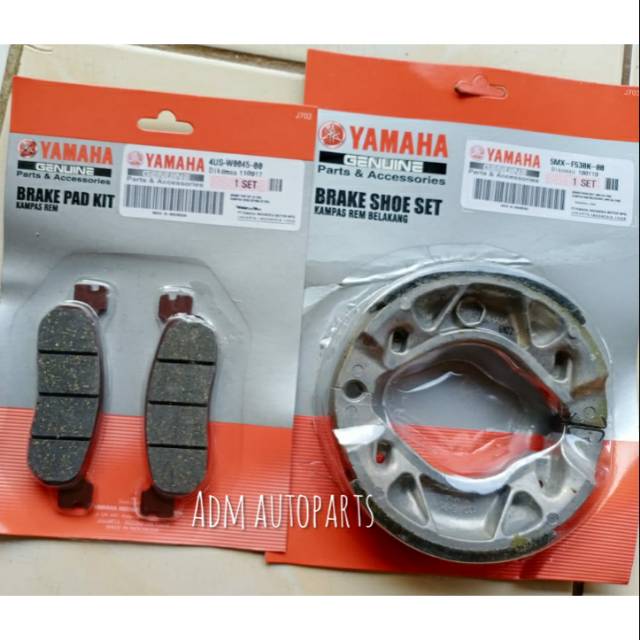 Kampas 4US/5D9 Kampas Rem set depan belakang  Jupiter z burhan-Scorpio z-ori YGP
