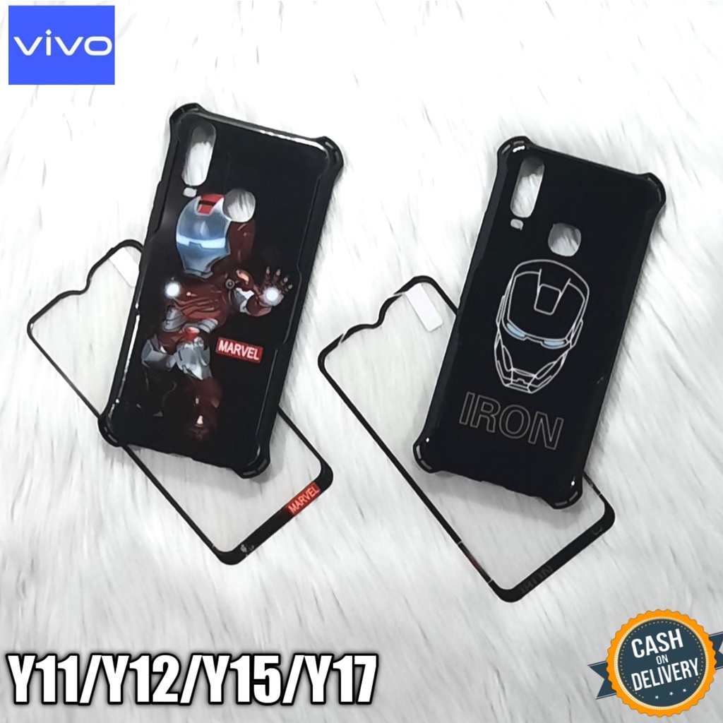 Case Hp Vivo Y12 Softcase Motif Avenger + Tempered Glass