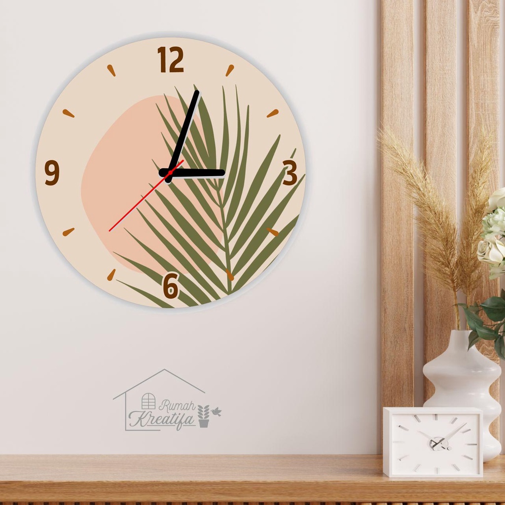 Jam Dinding Diameter 30cm Dekorasi Unik Aesthetic Kamar Estetik Minimalis Boho Earth Tone