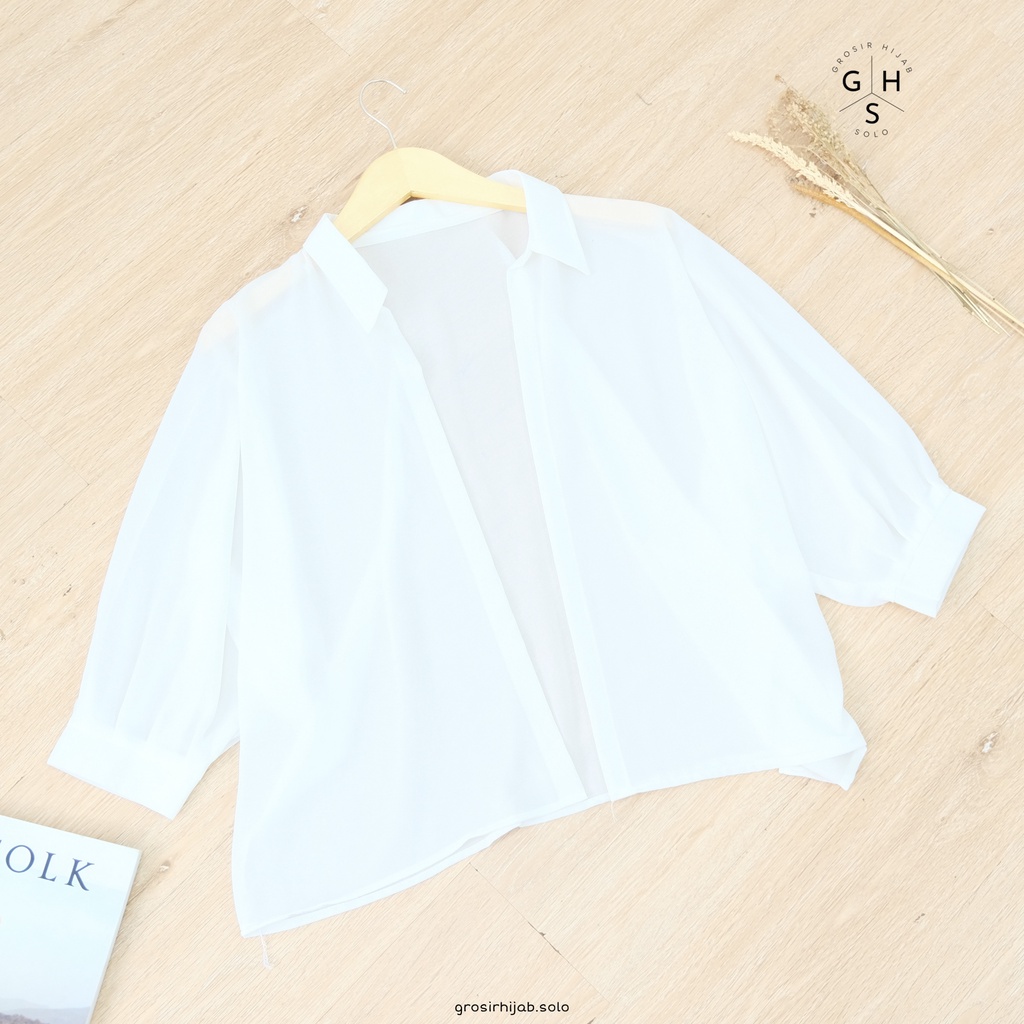 (AMD) CARDIGAN ZOLLA BATWING OUTER ATASAN WANITA CERUTI-CD ZOLLA PUTIH